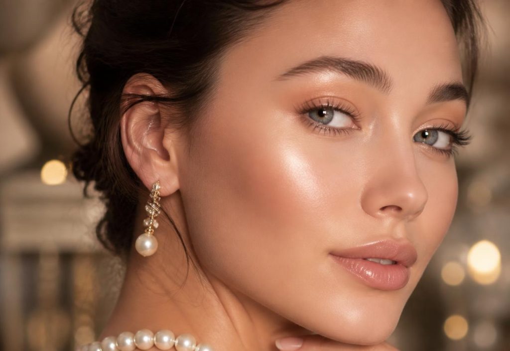 Luxury beauty close-up showing flawless enhancement